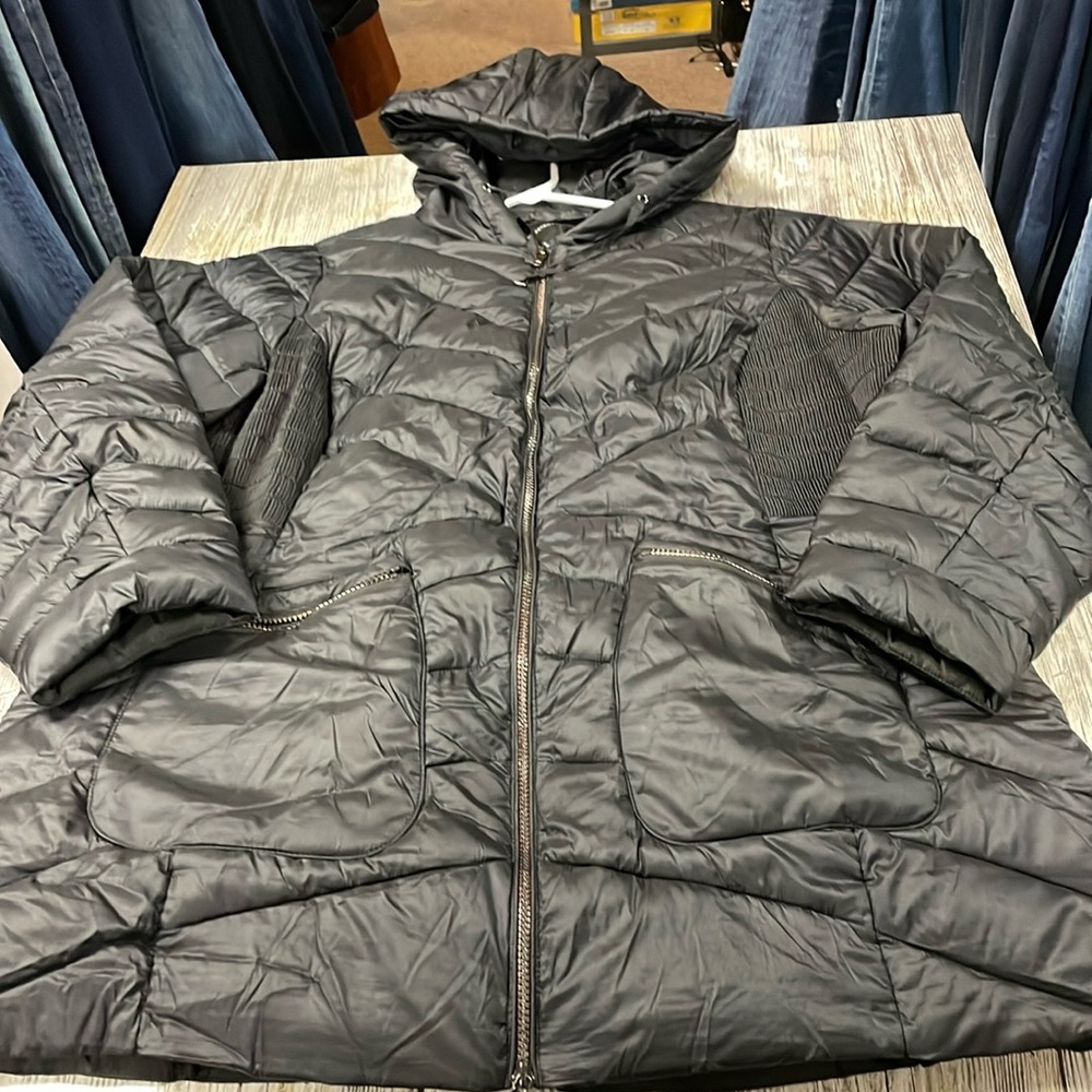 Lane Bryant Black Waterproof Winter Jacket with Hoodie. Plus Size 18-20